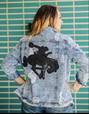 Sequined Bronc Denim Jacket