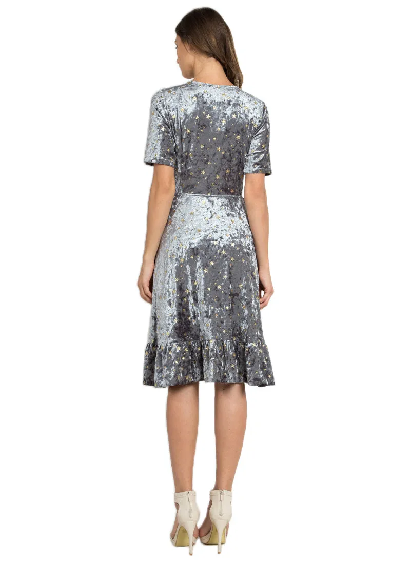 Silver Velvet Stella Dress