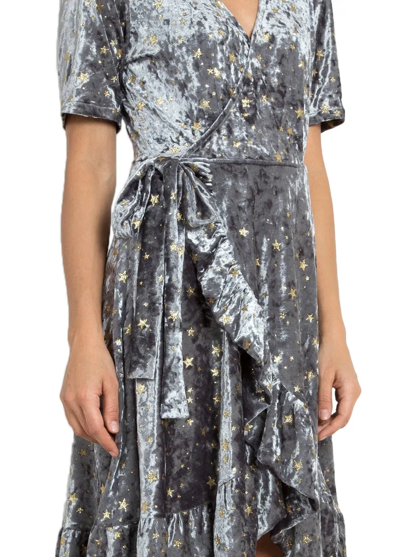 Silver Velvet Stella Dress