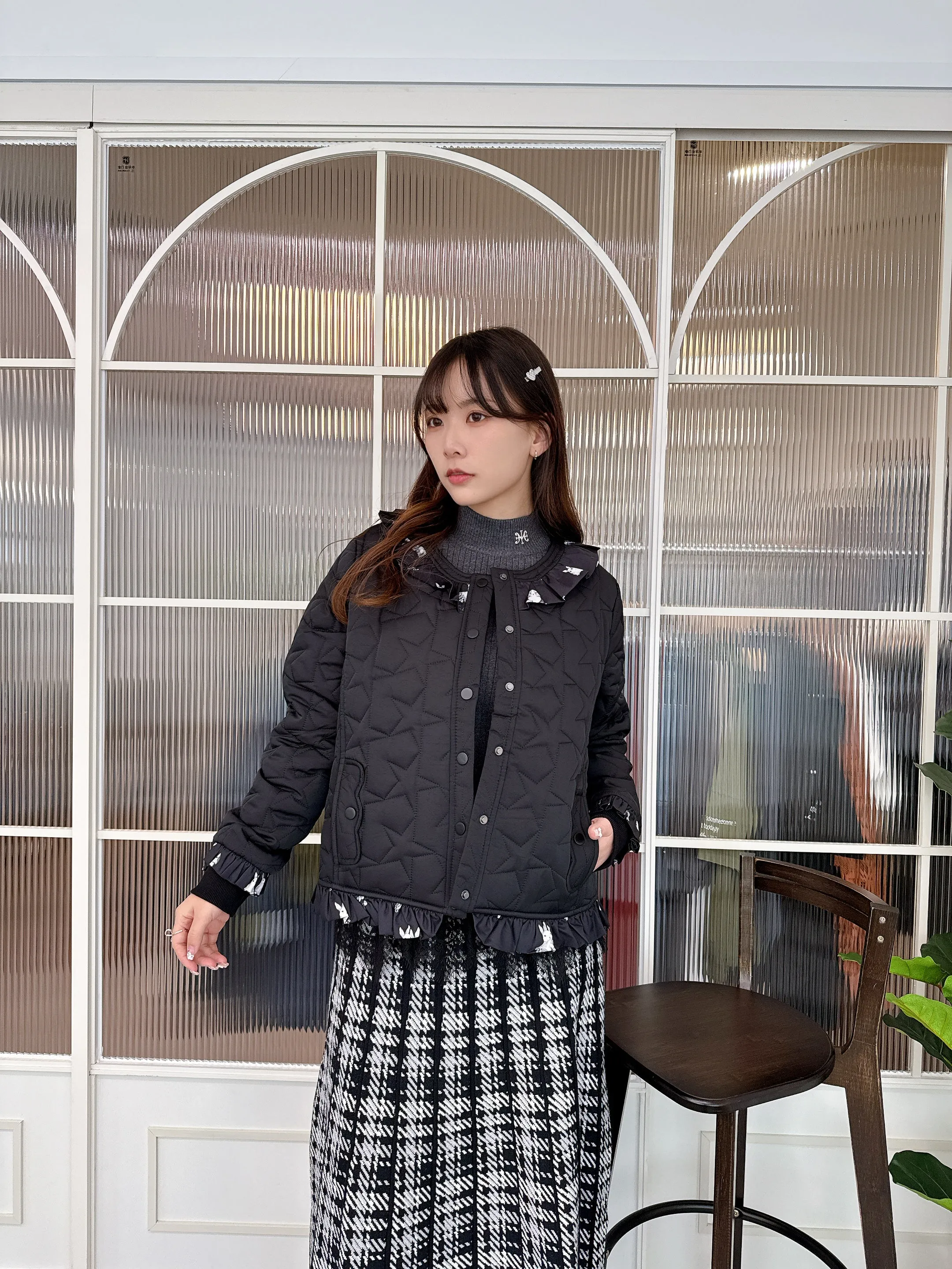 SP0051 SP Stars Quilted Bunny Ruffle Jacket