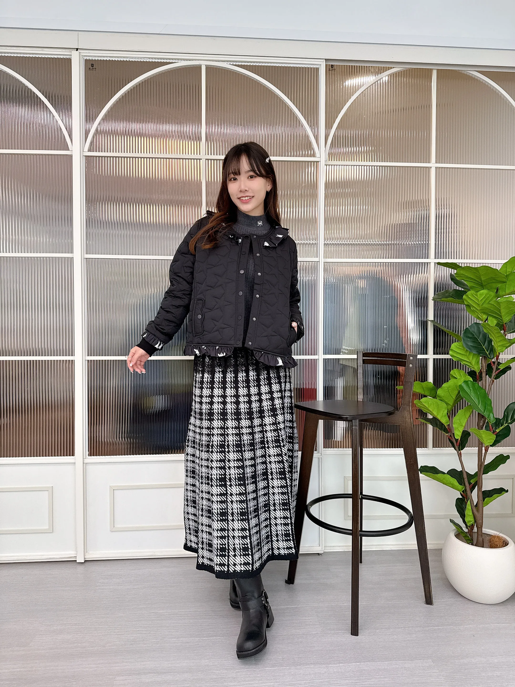 SP0051 SP Stars Quilted Bunny Ruffle Jacket