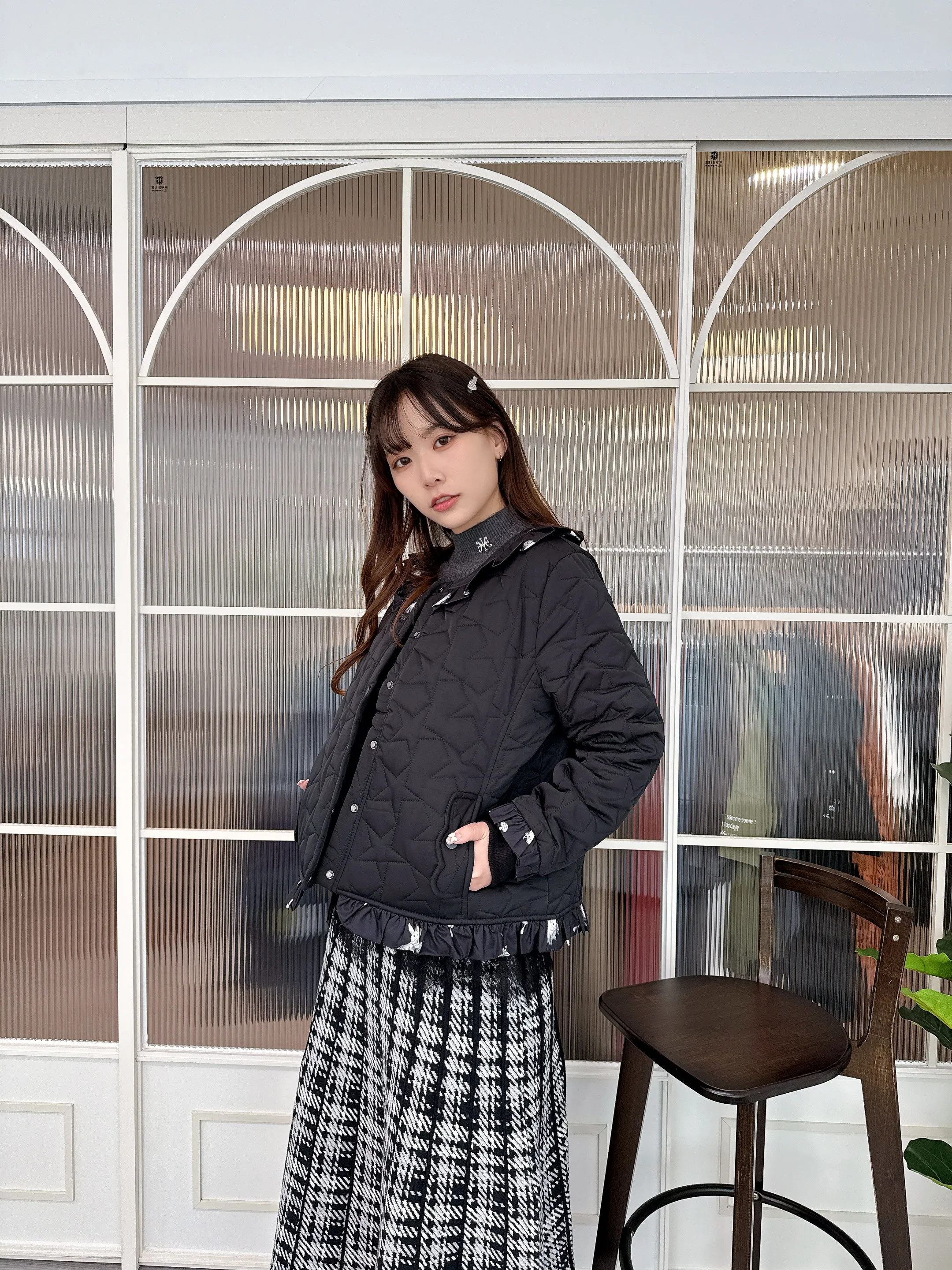SP0051 SP Stars Quilted Bunny Ruffle Jacket