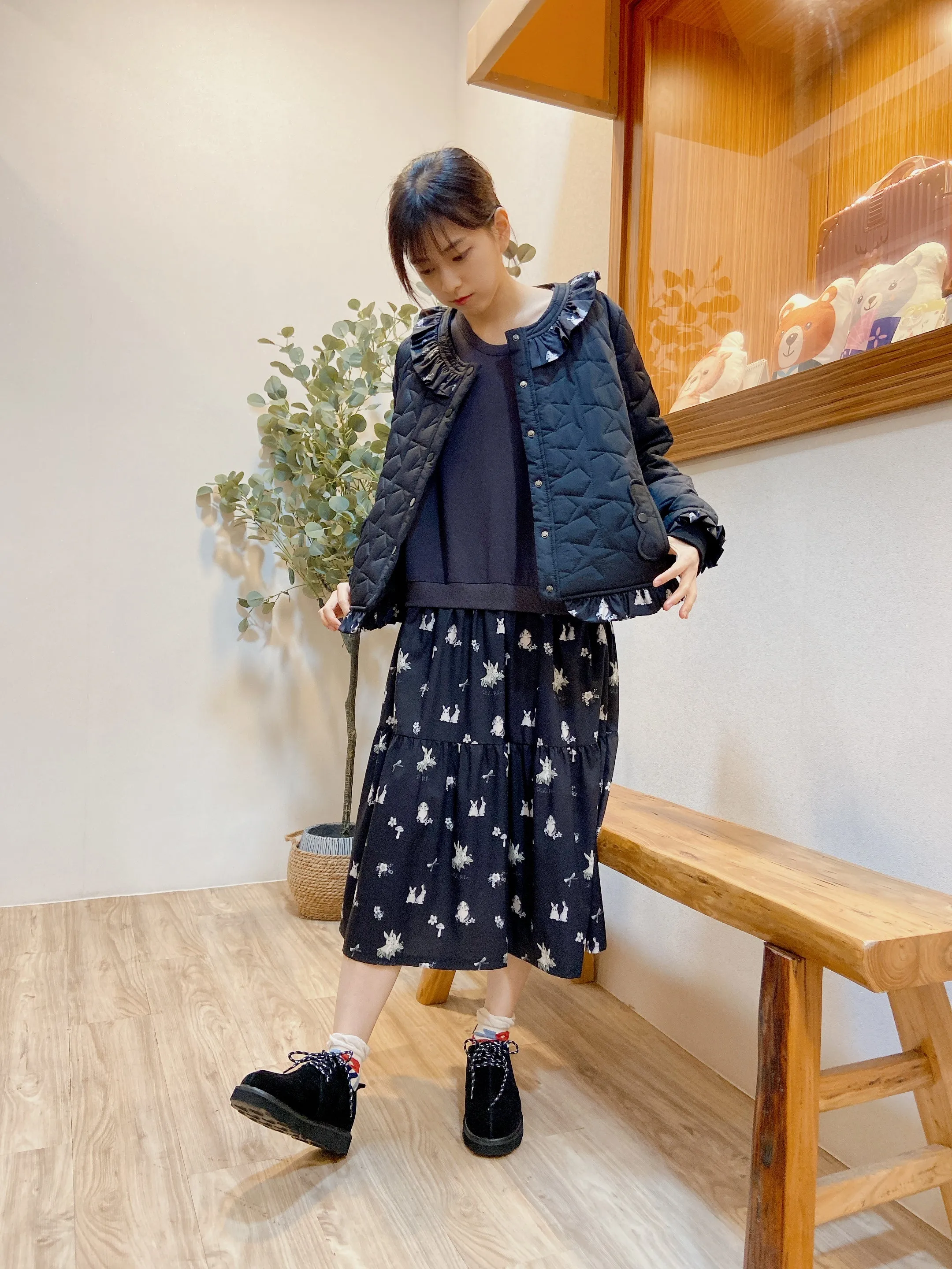 SP0051 SP Stars Quilted Bunny Ruffle Jacket