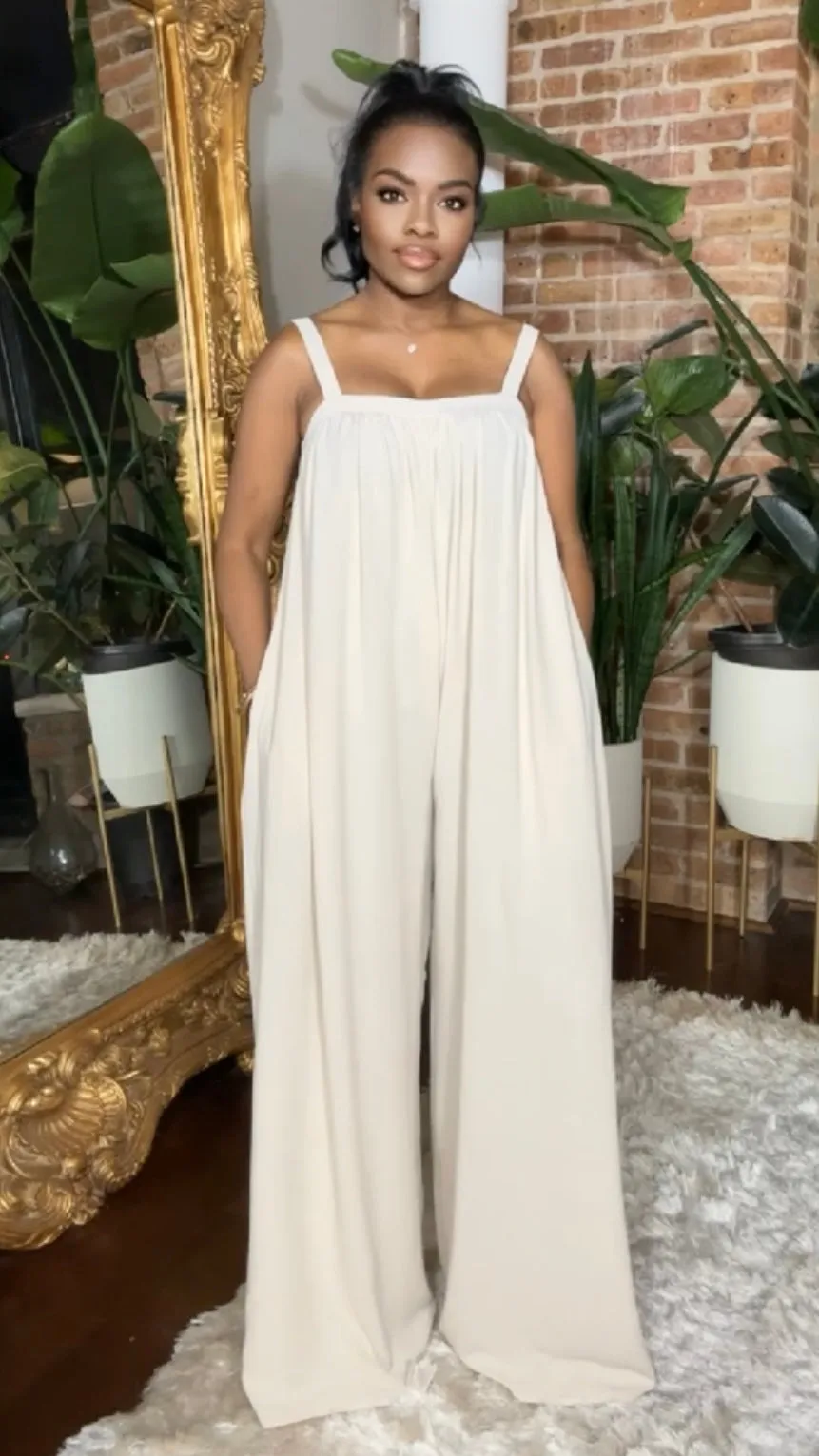 Spring Bloom Jumpsuit - Cream