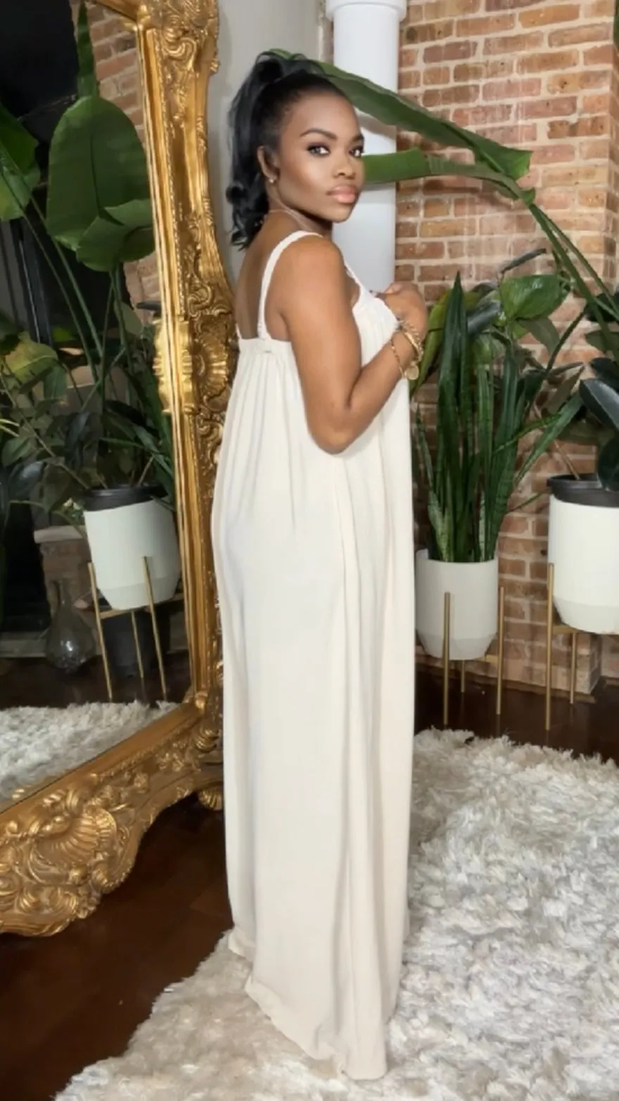 Spring Bloom Jumpsuit - Cream