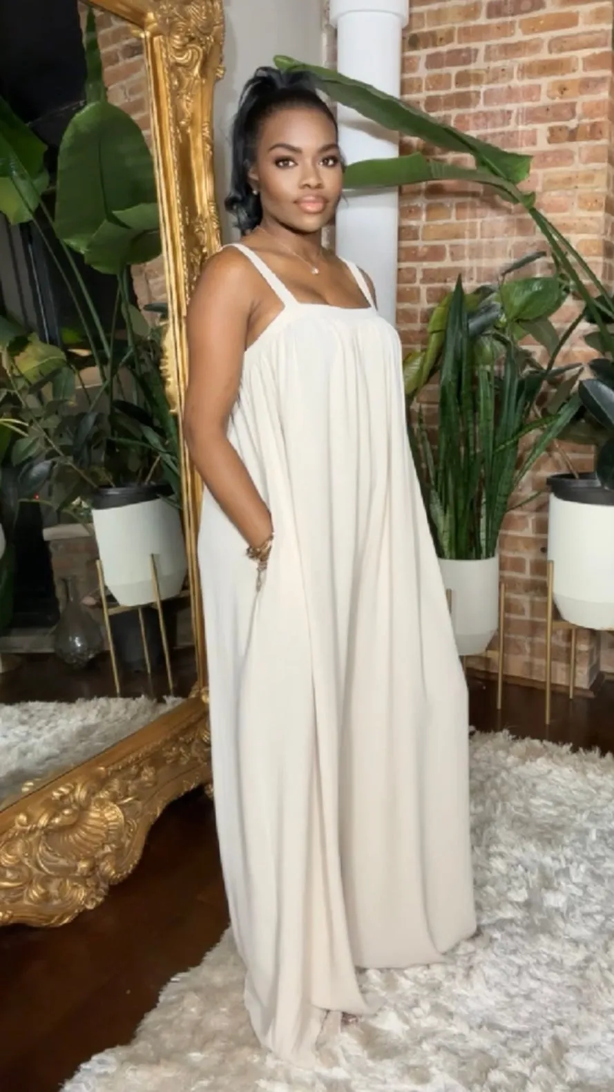 Spring Bloom Jumpsuit - Cream