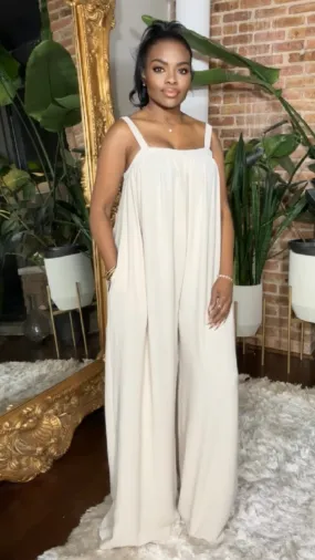 Spring Bloom Jumpsuit - Cream