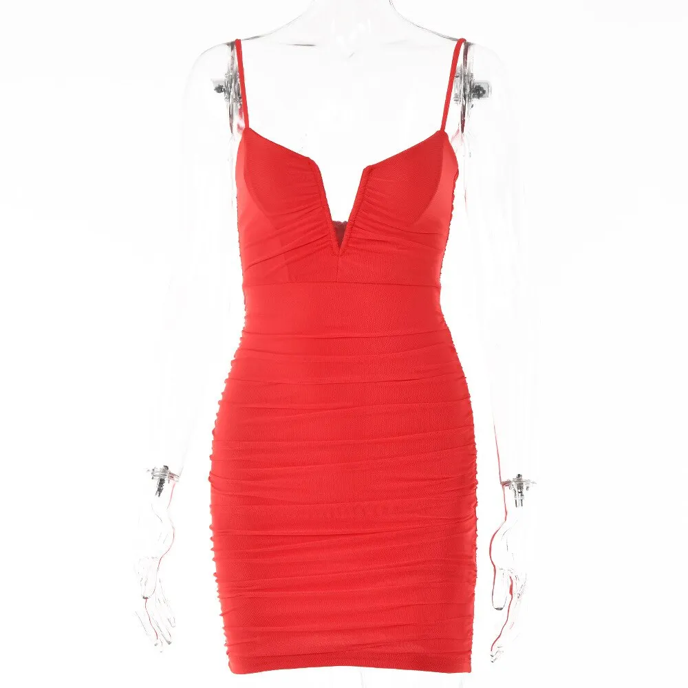 Spring Sexy Slim Elegant Clubwear Classic Solid Sleeveless Backless Sheath Dress