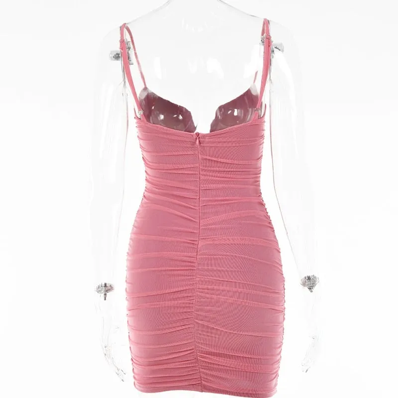 Spring Sexy Slim Elegant Clubwear Classic Solid Sleeveless Backless Sheath Dress