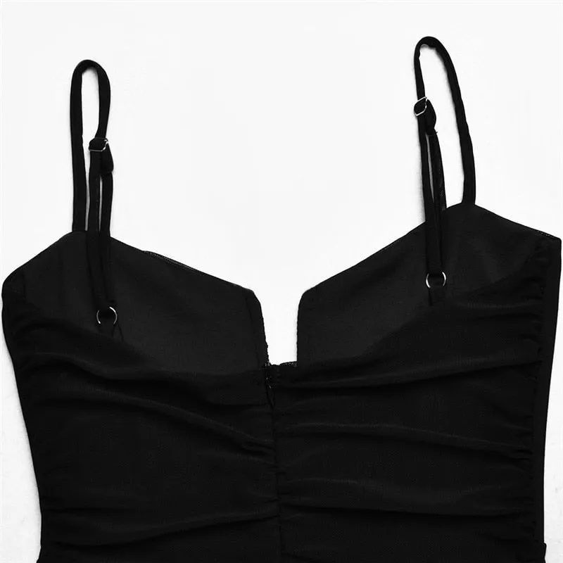 Spring Sexy Slim Elegant Clubwear Classic Solid Sleeveless Backless Sheath Dress