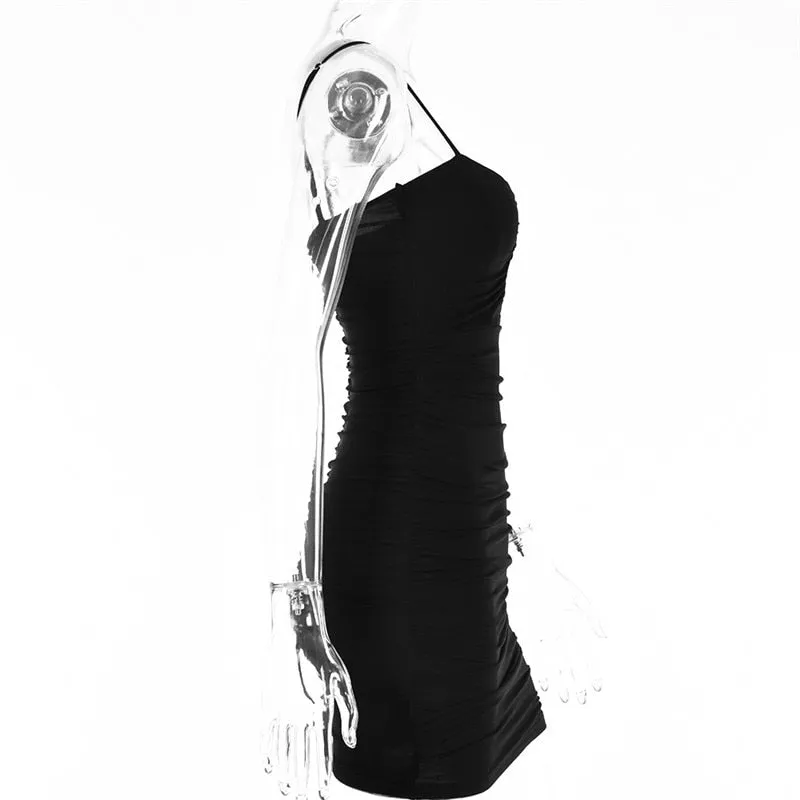Spring Sexy Slim Elegant Clubwear Classic Solid Sleeveless Backless Sheath Dress