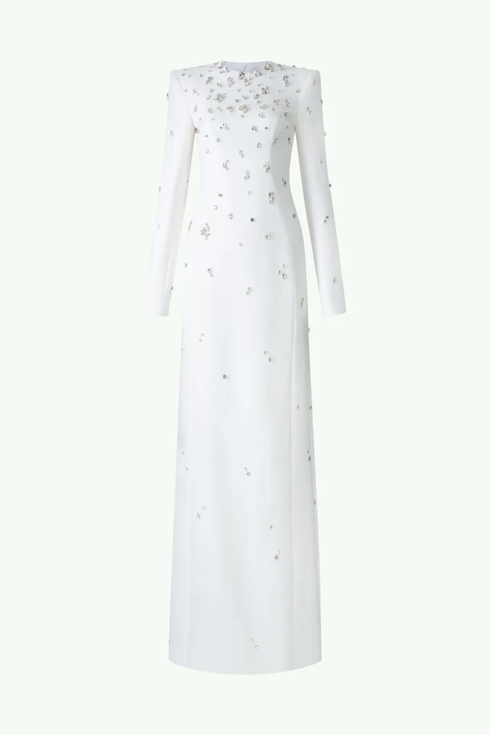 Stone Embellished Long Sleeve Dress
