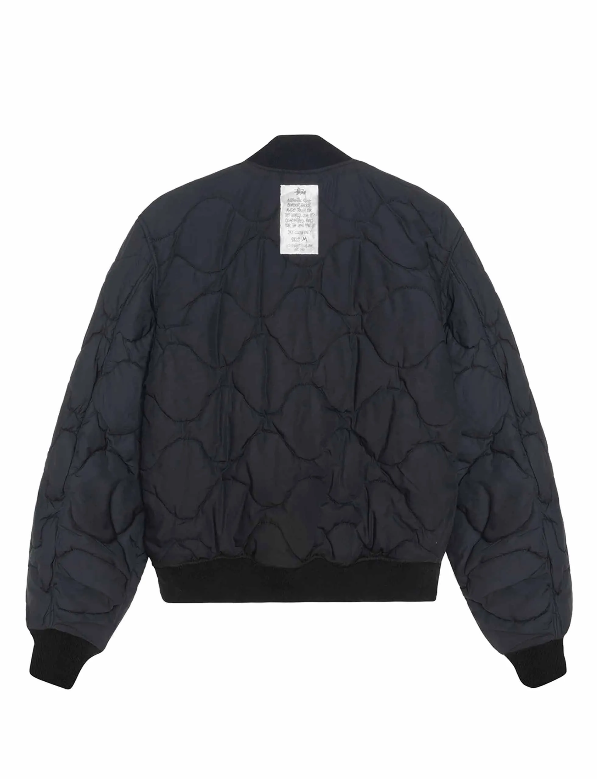 STÜSSY Quilted Bomber Waxed BLACK