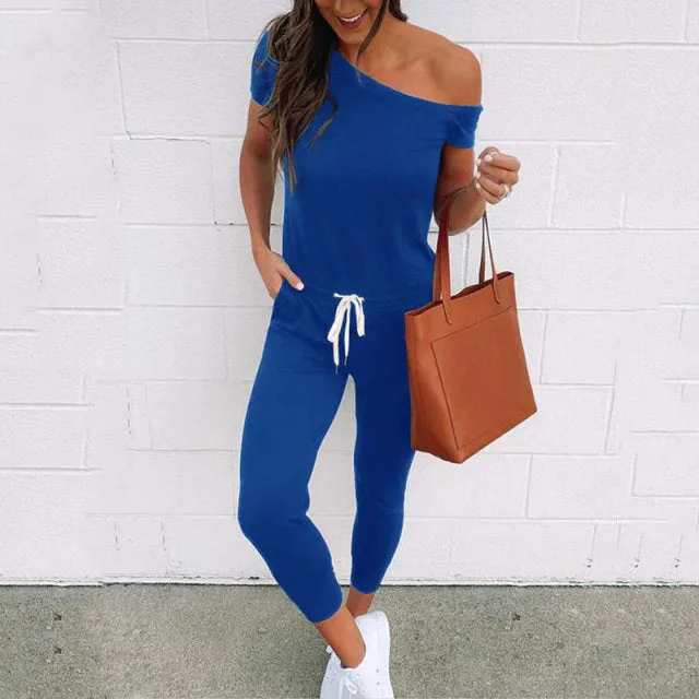 Summer Off Shoulder Long Jumpsuit