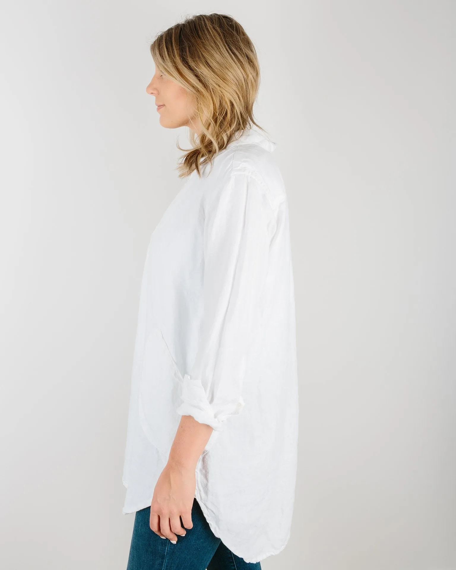 Teton in White Heavy Weight Linen Twill