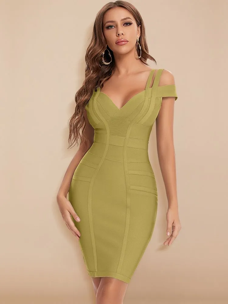 Trendy Bandage Double Strap Party Dress