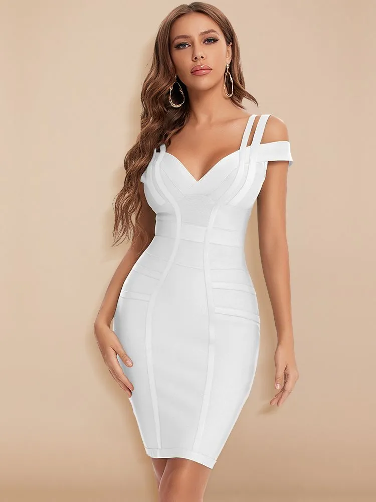 Trendy Bandage Double Strap Party Dress