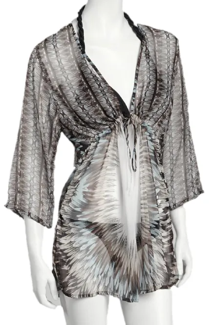 TUNIC SWIM COVERUP WITH DRAWSTRING [MULTIPLE COLORS]