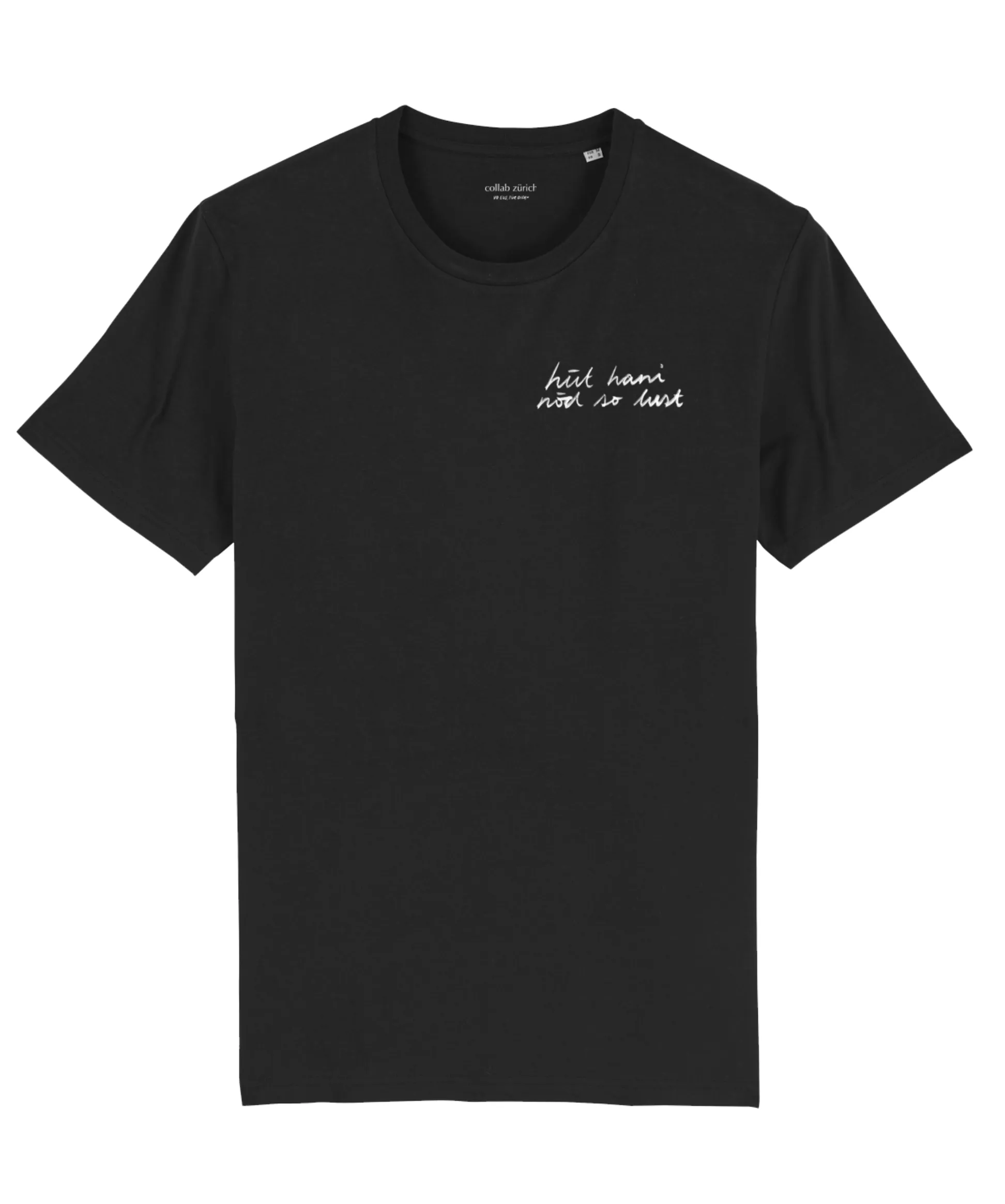 unisex t-shirt - hüt hani nöd so lust - black