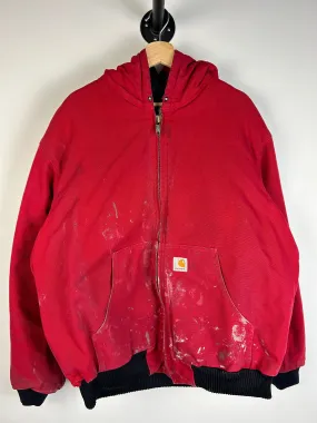 Vintage Carhartt Active Red Hooded Jacket J140