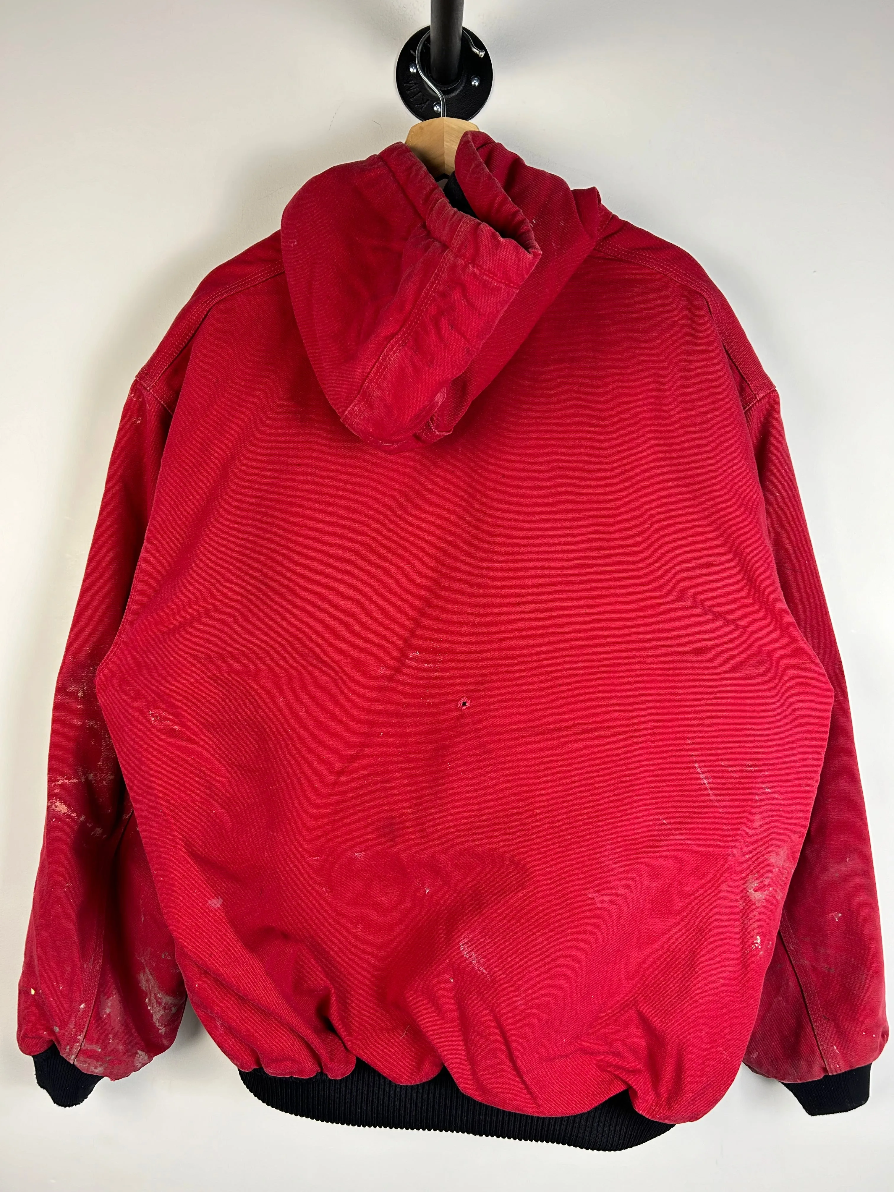 Vintage Carhartt Active Red Hooded Jacket J140