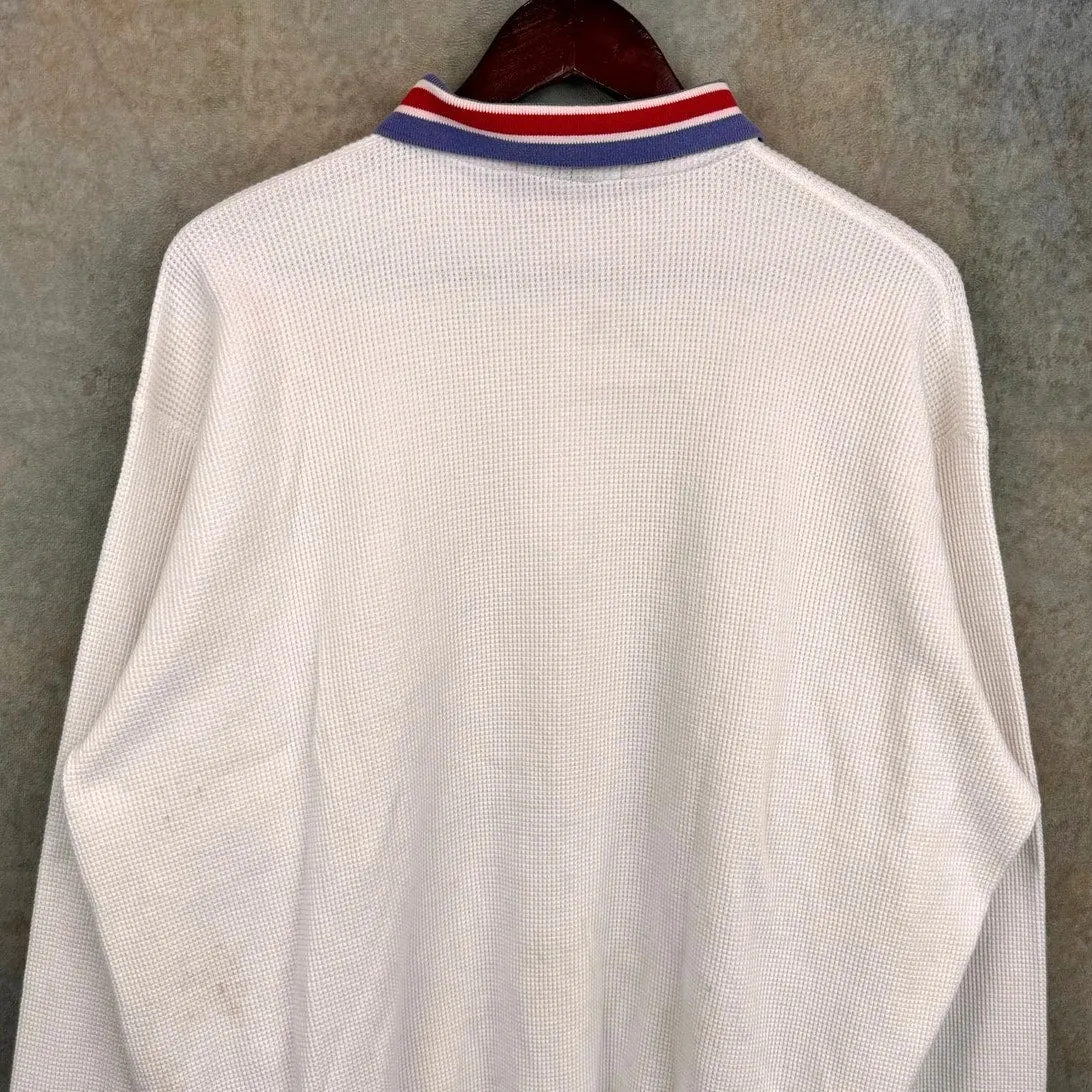 VTG 90s Polo Ralph Lauren Cookie Crest Thermal Shirt XL