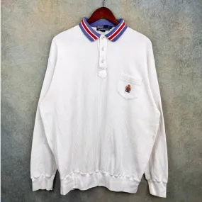 VTG 90s Polo Ralph Lauren Cookie Crest Thermal Shirt XL