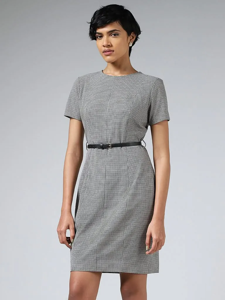 Wardrobe Black Houndstooth Mini-Checked Dress