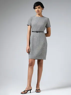Wardrobe Black Houndstooth Mini-Checked Dress