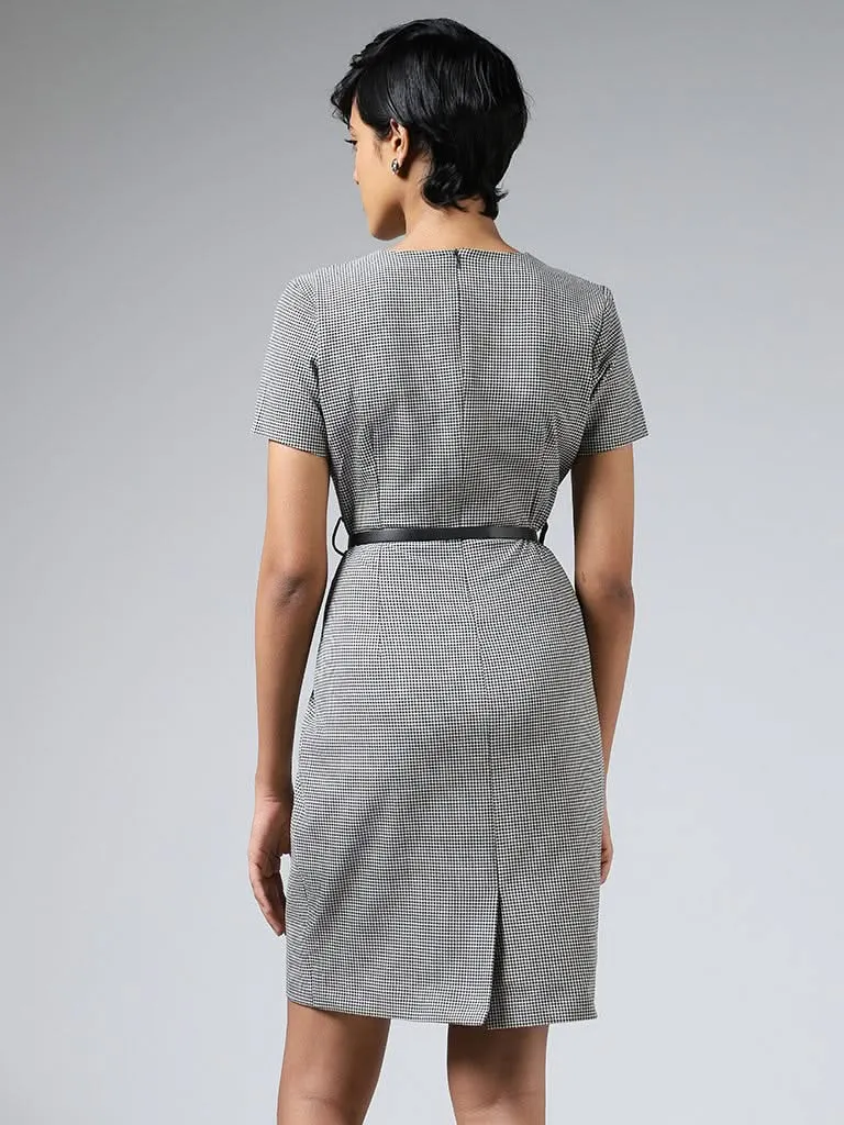 Wardrobe Black Houndstooth Mini-Checked Dress