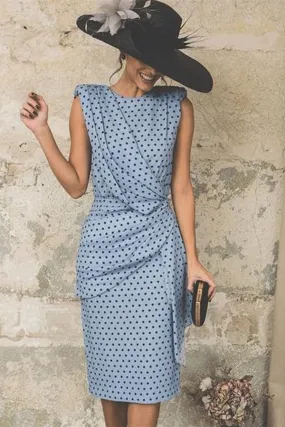 Wave Point Sleeveless Elegant Bodycon Dress