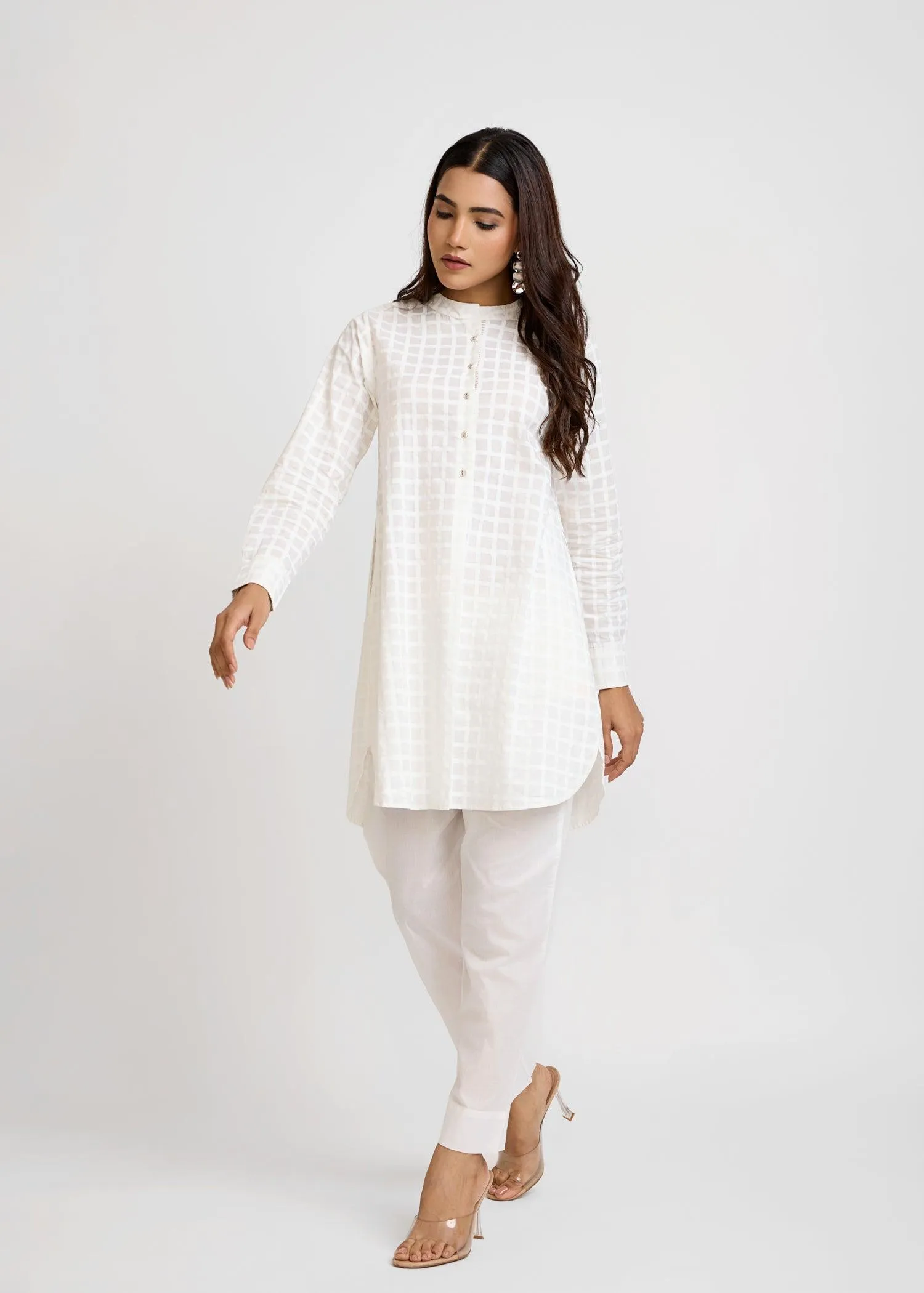 White & Beige Summer Tunic