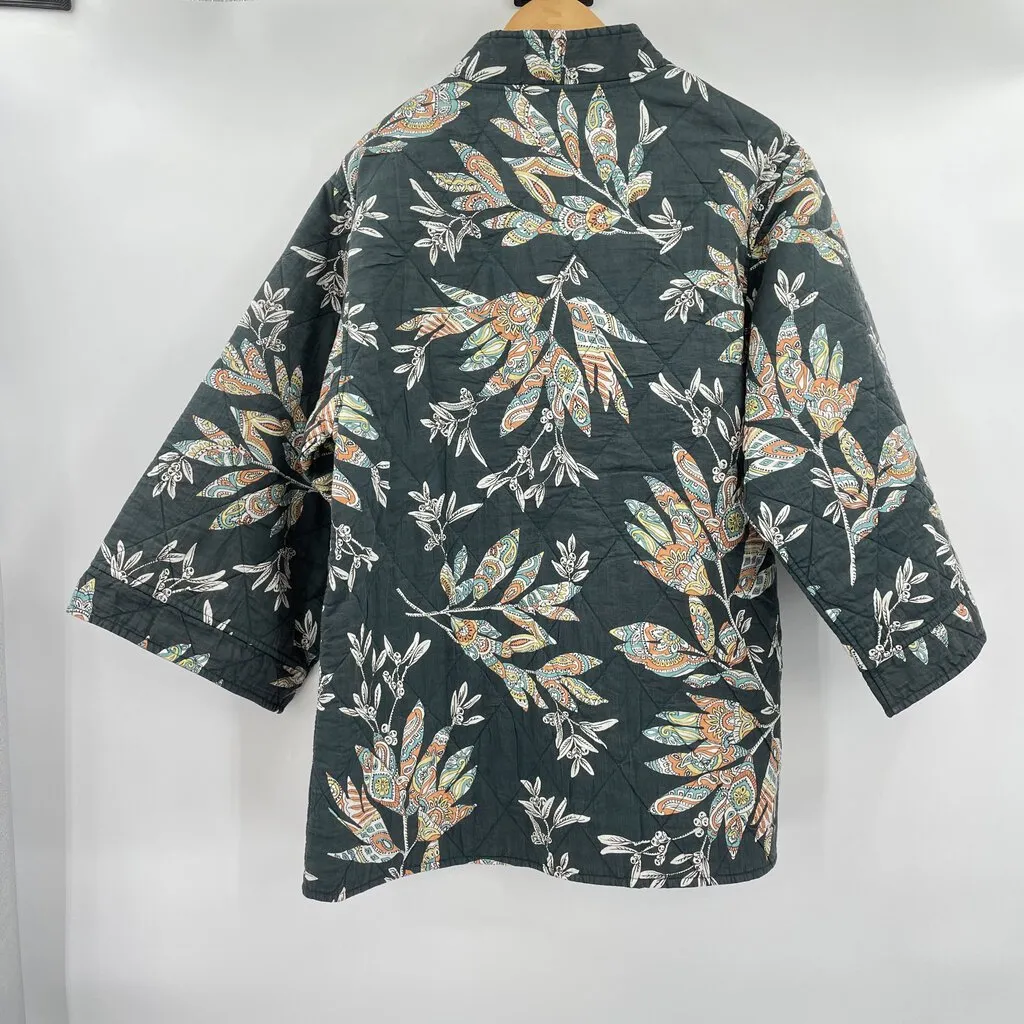 women Kyla Seo NWT Jovie Print Jasper Palm Dark Green Jacket M