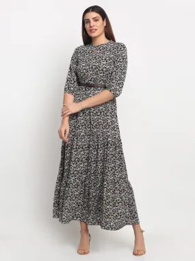 Women Leopard Printed Maxi Dress