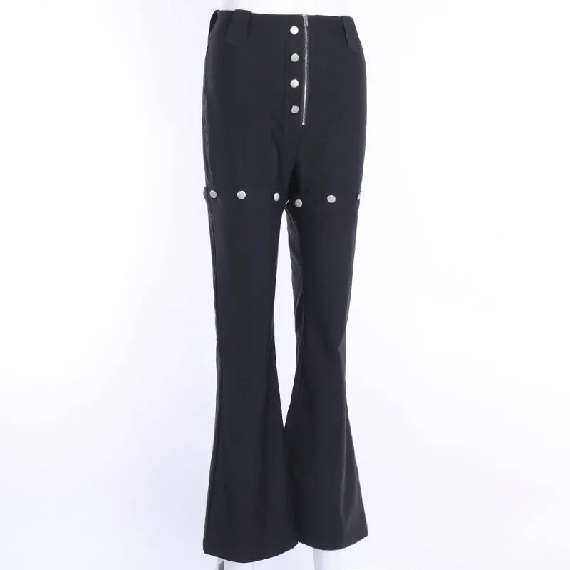 Women's Autumn Casual High Waist Solid Flare Pants
