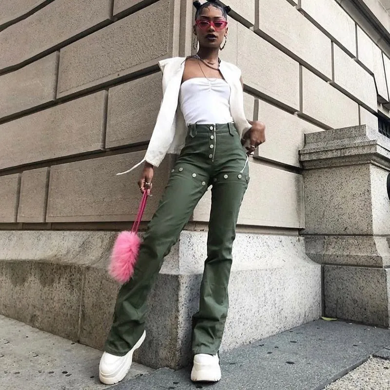 Women's Autumn Casual High Waist Solid Flare Pants