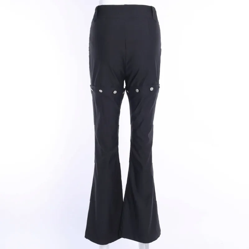 Women's Autumn Casual High Waist Solid Flare Pants