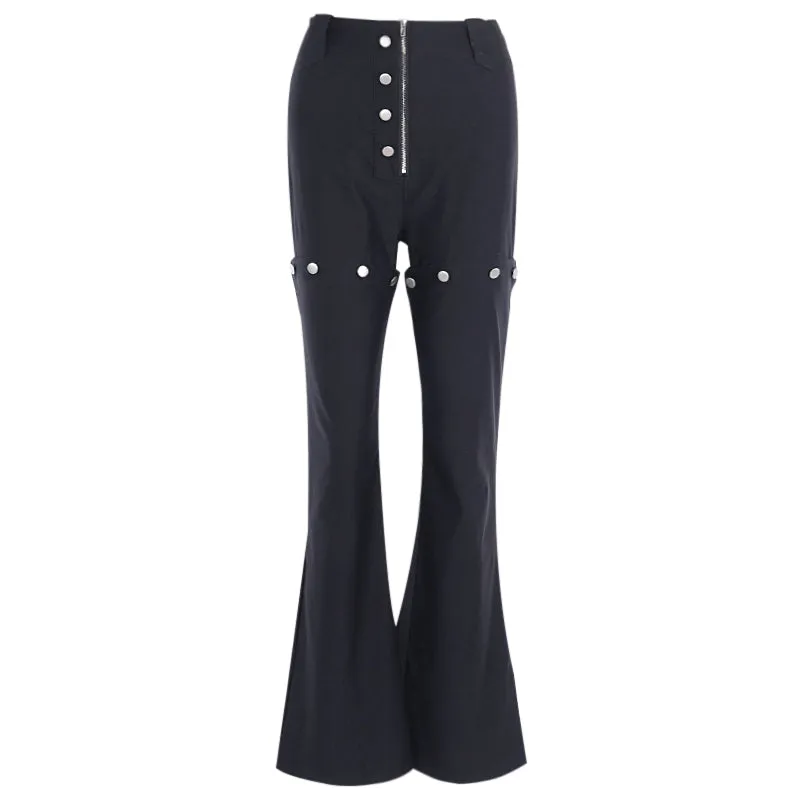 Women's Autumn Casual High Waist Solid Flare Pants