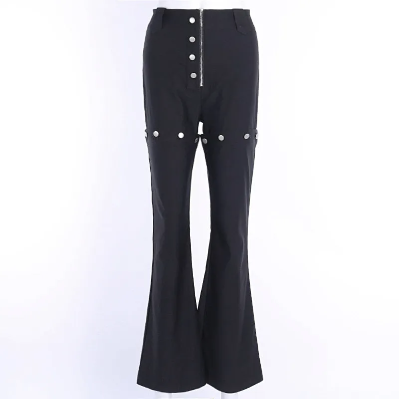 Women's Autumn Casual High Waist Solid Flare Pants