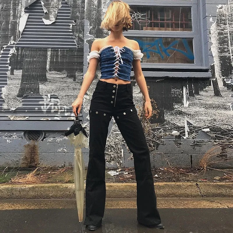 Women's Autumn Casual High Waist Solid Flare Pants