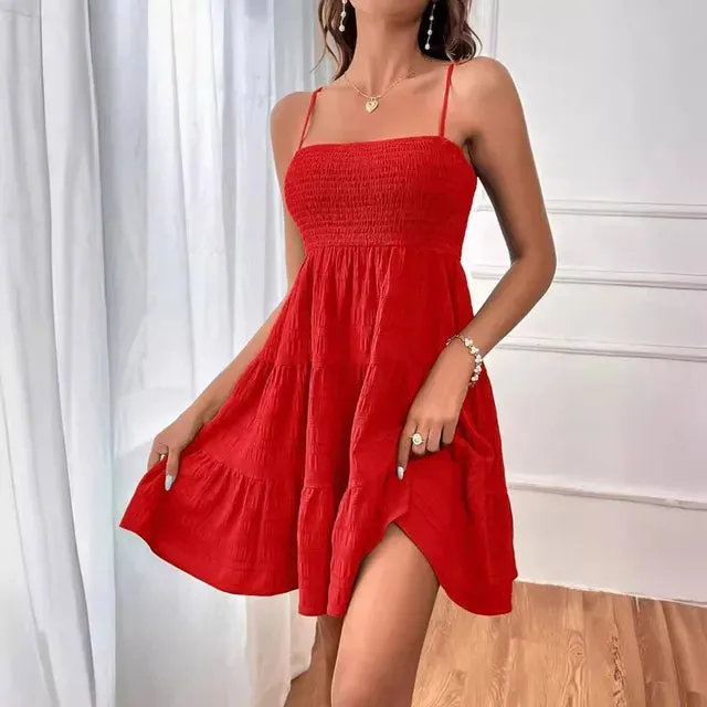 Women's Evening Wrap Corset Mini Dress - Sleeveless Summer Beach Coverup