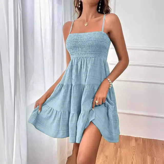 Women's Evening Wrap Corset Mini Dress - Sleeveless Summer Beach Coverup