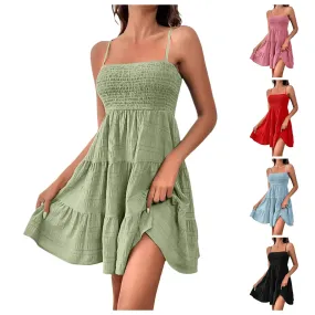 Women's Evening Wrap Corset Mini Dress - Sleeveless Summer Beach Coverup