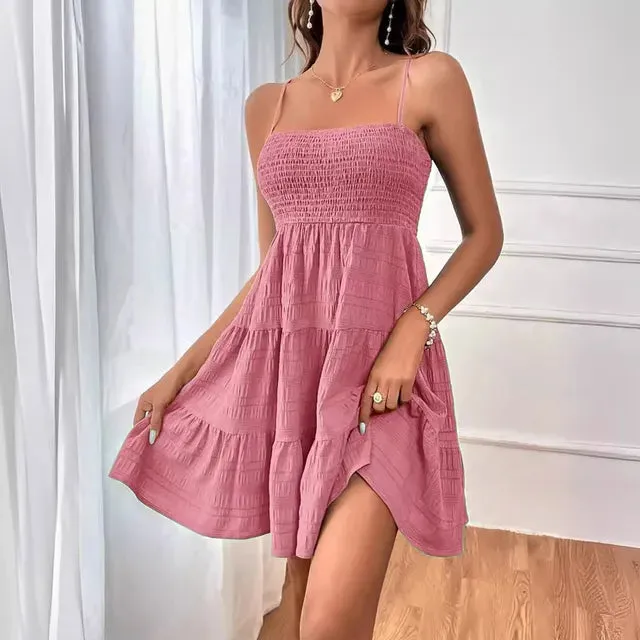 Women's Evening Wrap Corset Mini Dress - Sleeveless Summer Beach Coverup