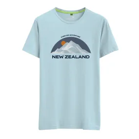 Womens New Zealand T Shirt - Embroidered Mountain