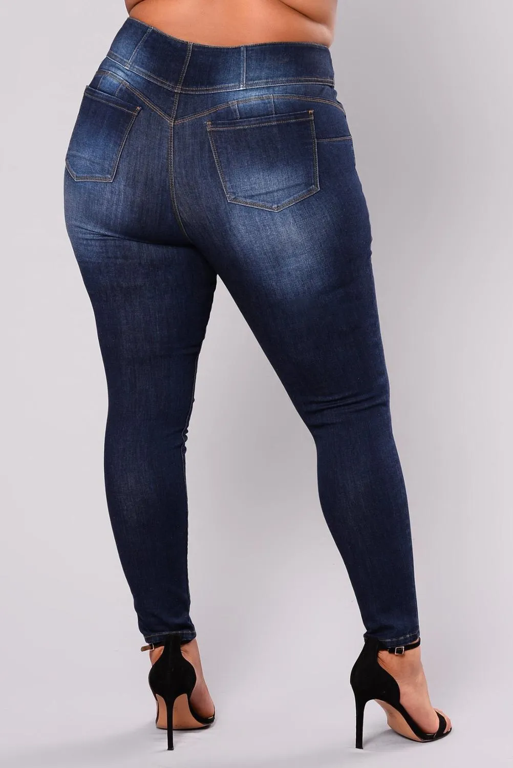Women's Plus Size High Waist Jeans Casual Denim Jeans High Quality Pants