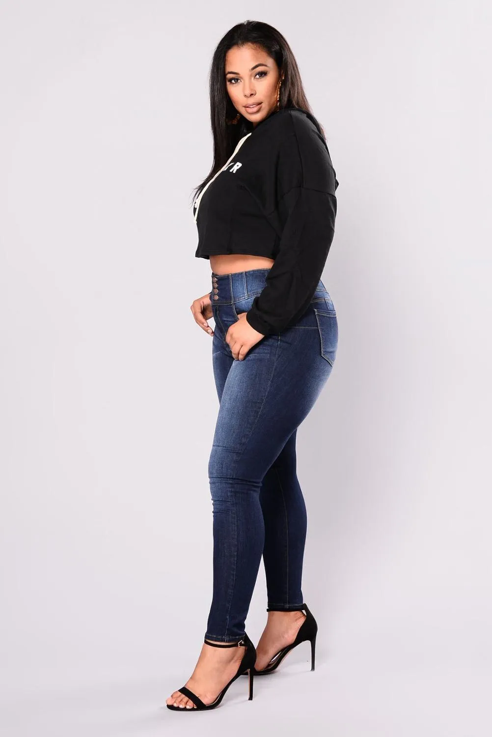 Women's Plus Size High Waist Jeans Casual Denim Jeans High Quality Pants