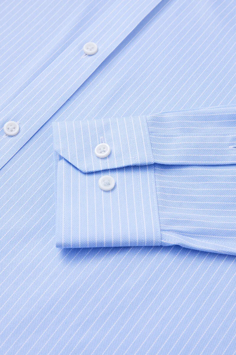 Wrinkle-Free Dobby Dress Shirt | Blue Stripes 8301NZ
