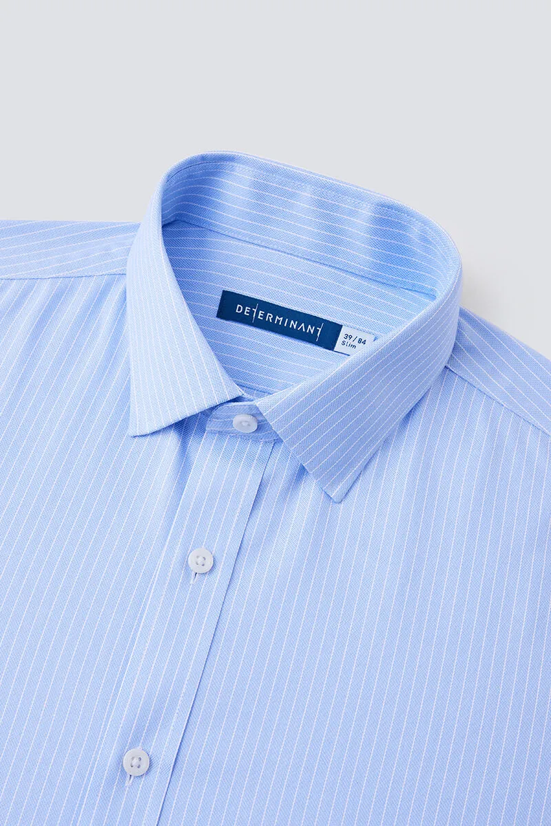 Wrinkle-Free Dobby Dress Shirt | Blue Stripes 8301NZ