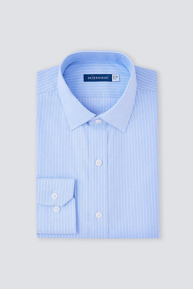 Wrinkle-Free Dobby Dress Shirt | Blue Stripes 8301NZ